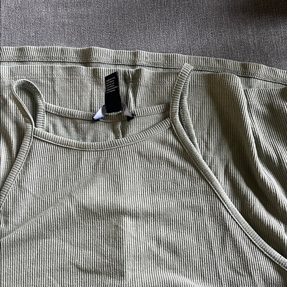Forever 21 Olive Ribbed Tank Top